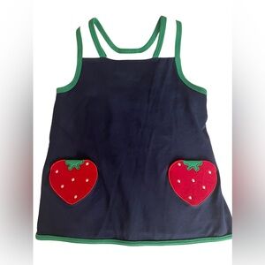 Florence Eiseman Navy Knit Strawberry Dress. LN SZ 2